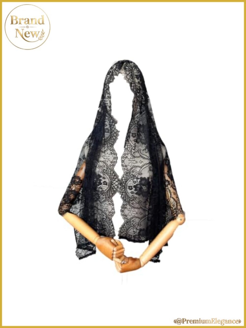Spanish Lace Mantilla Veil Triangle Head Covering for Mass